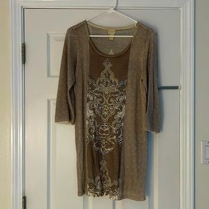 Chico’s beaded neutral top.